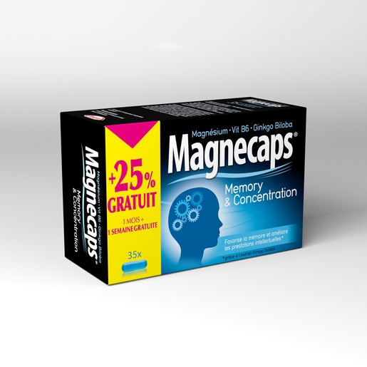 Magnecaps Memory &amp; Concentration 35 Capsules (+ 25% gratuit) | Mémoire - Concentration