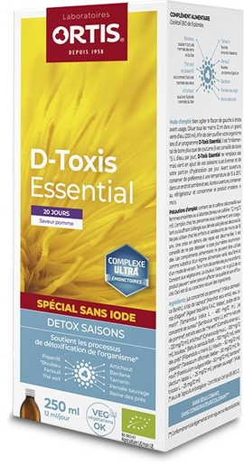 Ortis Detoxine Sans Iode Pomme Bio 250ml | Dépuratif - Détoxifiant