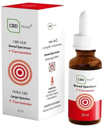 CBD Phar Breed Spectrum Olie + Curcumine 30 ml | Gewrichten - Spieren