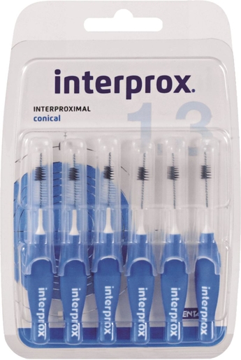 Interprox Premium 6 Interdentale Borsteltjes Conical 1,3mm | Tandfloss - Interdentale borsteltjes