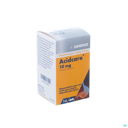 Acidcare Sandoz 10mg 14 Gélules Gastro-Résistantes | Acidité gastrique