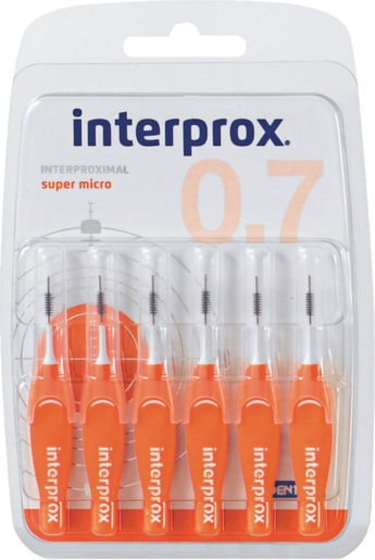 Interprox Premium 6 Interdentale Borsteltjes Super Micro 0,7mm | Tandfloss - Interdentale borsteltjes