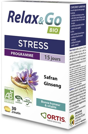 Ortis Relax &amp; Go Bio 30 Comprimés | Stress - Relaxation