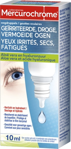 Mercurochrome Gouttes Oculaires Hydratantes 10ml | Soins et bains oculaires