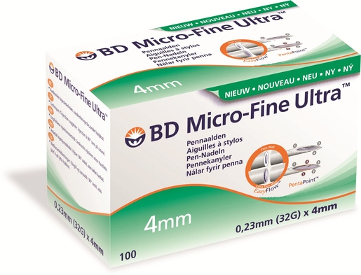 BD Micro-Fine Ultra Penaalden (32Gx4mm) 100 Stuks | Diabetes - Glycemie