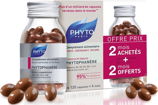 Phytophanère Duo 2 x 120 Capsules | Vitamines - Chute de cheveux - Ongles cassants