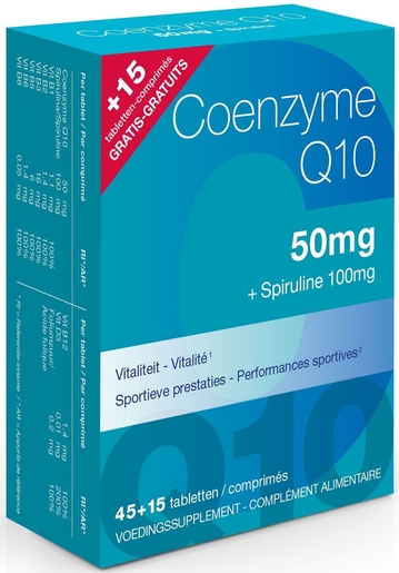 Co-enzym Q10 50mg 45 Tabletten (+ 15 Tabletten Gratis) | Performantie