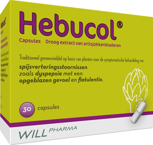Hebucol 30 Capsules | Opgeblazen gevoel