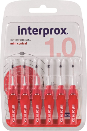 Interprox Premium 6 Interdentale Borsteltjes Mini Conical 1,0mm | Tandfloss - Interdentale borsteltjes