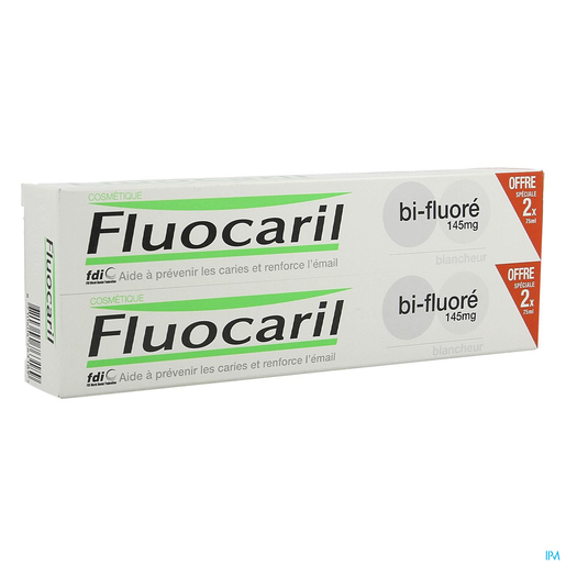 Fluocaril Bi-fluor tandpasta Wittere tanden 2x75 ml | Bleekmiddelen - Vlekkenverwijderaars