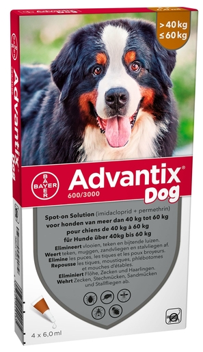 Knipperen Vergemakkelijken In Advantix Dog Spot-on Opl Hond 40-60 kg Pipet 4x6 ml | Geneesmiddelen voor  honden