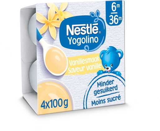 NESTLÉ Yogolino Vanille Melkdessert Baby 6+ Maanden 4x100g | Voeding