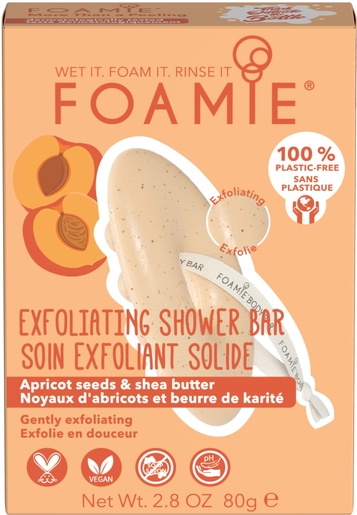 Foamie Exfoliating Shower Body Bar Vast Abrikoos 80 g | Scrubs - Peeling