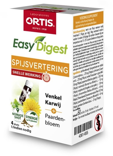 Ortis Easy Digest 4 Flesjes x 15 ml | Misselijkheid - Braken - Vertering