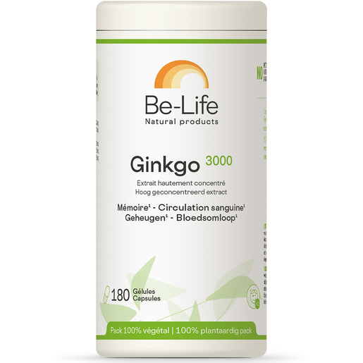 Be Life Ginkgo 3000 180 Capsules | Geheugen - Concentratie