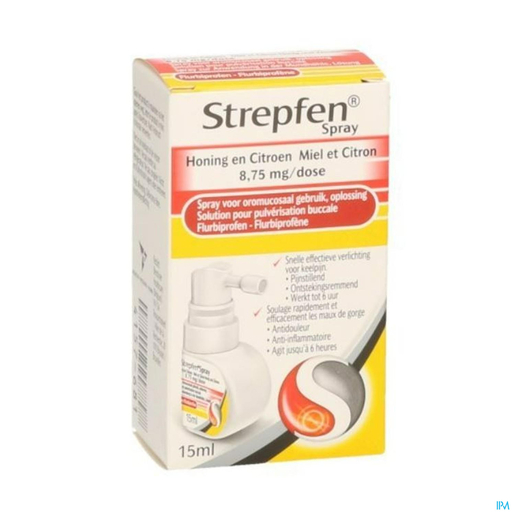 Strepfen 8,75 mg Spray Honing Citroen 15 ml | Droge hoest