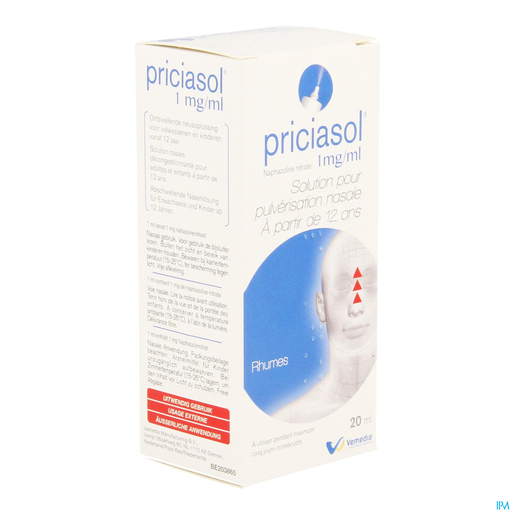 Priciasol 1mg/ml Spray 20ml | Verstopte neus - Neussprays of -druppels