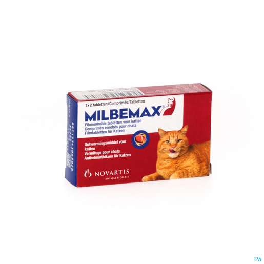 Milbemax Katten Filmomh. Tabl. Blister 1x2 | Geneesmiddelen voor katten