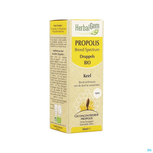 Herbalgem Propolis Breedspectrum Bio Druppels 50 ml | Ontspanning - Nachtrust