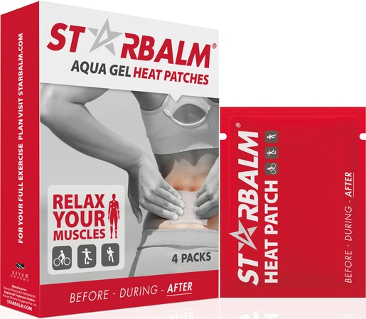 Star Balm Aqua Gel Heat 4 Patches Chauffants 8x12cm | Thérapie Chaud Froid