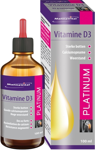 Mannavital Vitamine D3 Platinum Druppels 100ml | Vitaminen D