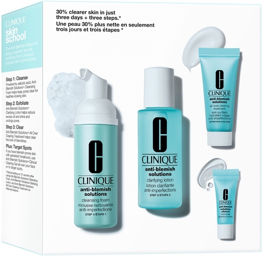 Clinique Skin School Anti-Blemish Kit 4 Produits | Démaquillants - Nettoyage