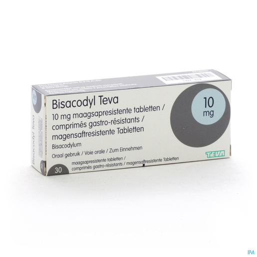 Bisacodyl Teva 10mg 30 Comprimés Gastro-Résistants | Constipation