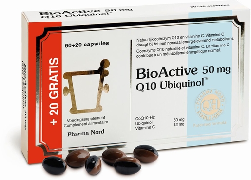 BioActive Q10 50mg 80 Capsules (60 + 20 gratuites) | Antioxydants