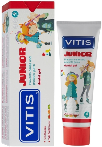 Vitis Junior Tandpasta Tutti Frutti 75 ml | Mond - Tandpasta's