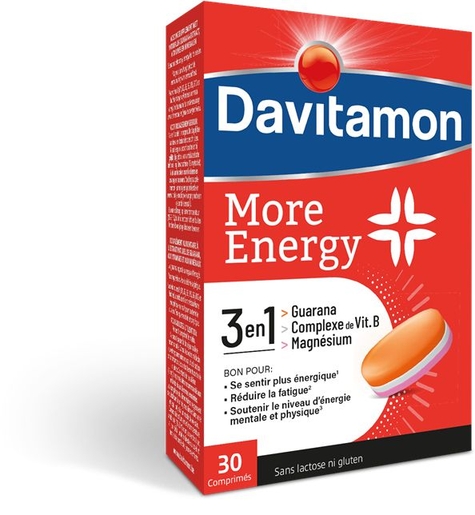 Davitamon More Energy 3-in-1 30 Comprimés | Défenses naturelles - Immunité
