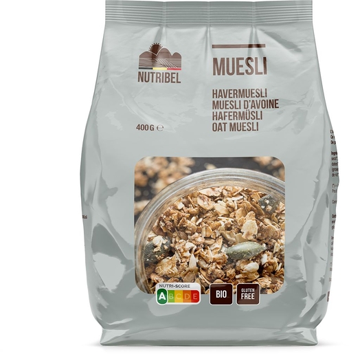 Nutribel Muesli d&#039;Avoine Bio Sans Gluten 400g | Pour diabétiques
