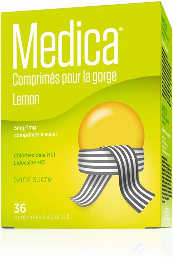 Medica 36 Comprimés à Sucer Citron | Mal de gorge