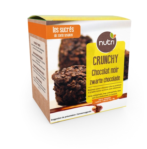 Nutripharm Crunchy Zwarte Chocolade 7 x 24 g | Afslanken