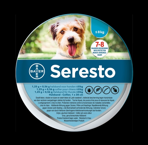 Seresto Dog 1,25 g + 0,56 g Halsband &lt; 8 kg | Geneesmiddelen voor honden
