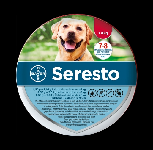 Seresto Dog 4,5 g + 2,03 Halsband &gt; 8 kg | Geneesmiddelen voor honden