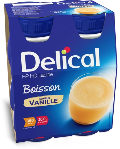 Delical HP-HC Vanille 4x200ml | Nutrition orale
