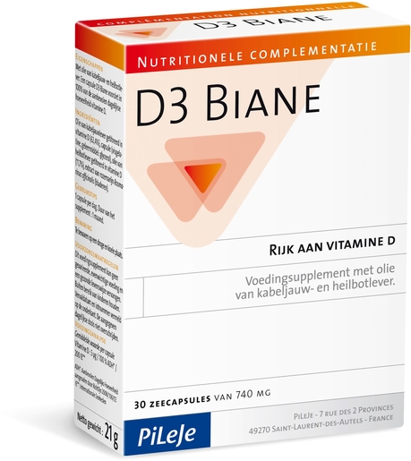 D3 Biane 30 Capsules x740mg | Vitaminen D