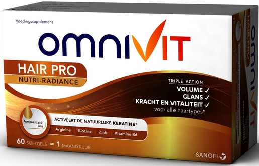 Omnivit Hair Pro Nutri-Radiance 60 Capsules | Haaruitval - Gebroken nagels