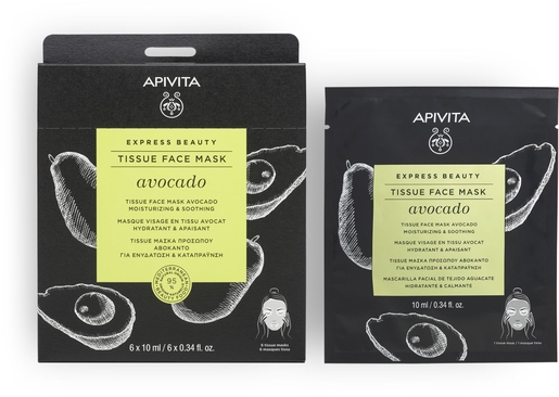 Apivita Express Beauty Masker Doekjes Avocado 10 ml | Hydratatie - Voeding