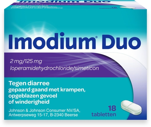 Imodium Duo 2mg/125mg Bij Behandeling Van Diarree Met Buikkrampen 18 Tabletten | Diarree - Turista