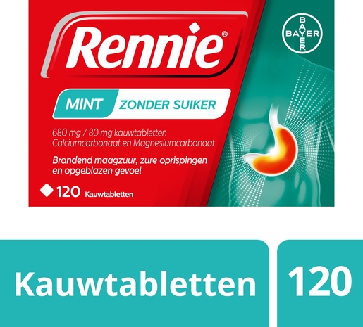 Rennie Munt 120 Tabletten | Maagzuur