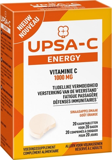 UPSA-C Energy Vitamine C 1000 20 Tabletten | Natuurlijk afweersysteem - Immuniteit