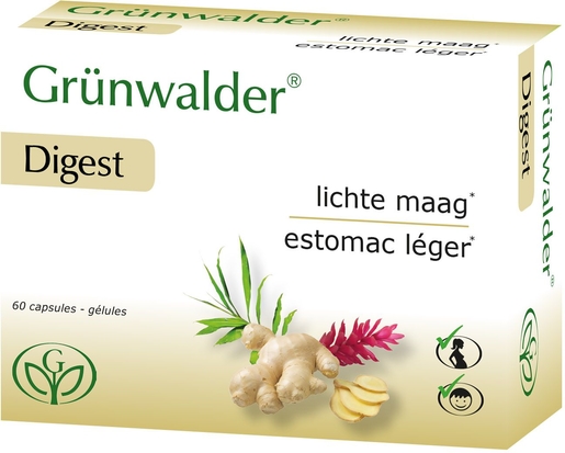 Grunwalder Digest Estomac Léger 60 Capsules | Digestion - Transit
