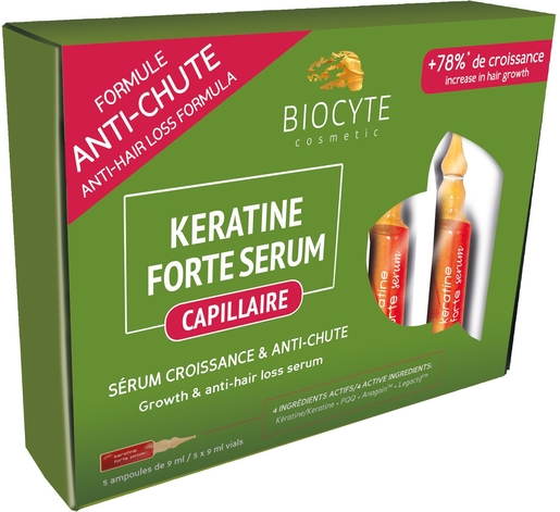 Biocyte Keratine Forte Serum Tegen Haaruitval Ampullen 5x9 ml | Uitval