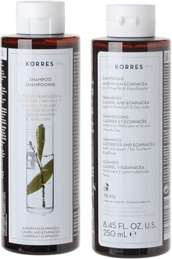 Korres Shampooing Antipelliculaire Laurier &amp; Echinacée 250ml | Shampooings