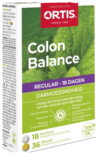 Ortis Colon Balance Regular Opgeblazen Gevoel 36 + 18 Tabletten | Vertering - Transit