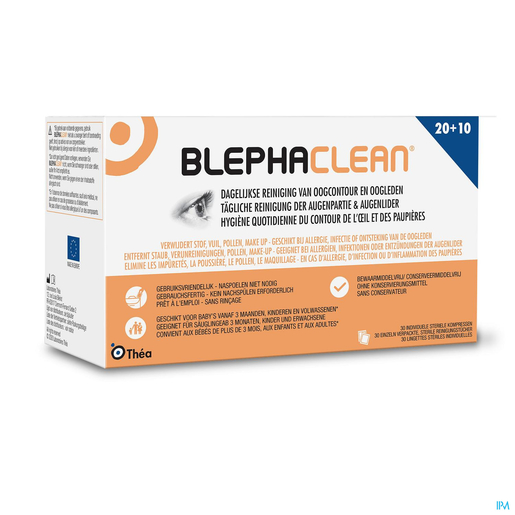 Blephaclean Steriel geïmpregneerd Oogkompres 30 | Oogverzorging en oogbaden