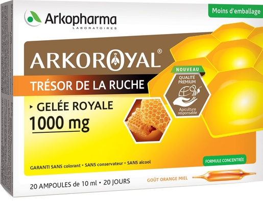 ArkoRoyal Gelée Royale 1000mg Ampoules 20x10ml | Défenses naturelles - Immunité
