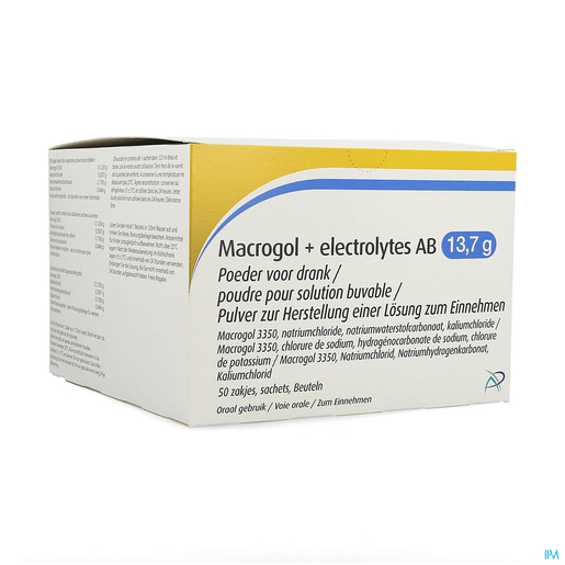 Macrogol + Elektrolyten AB 13,7 g 50 Poederzakjes | Constipatie