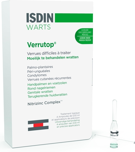 ISDIN Verrutop Warts Solution 4 Ampoules x0,1ml | Verrue